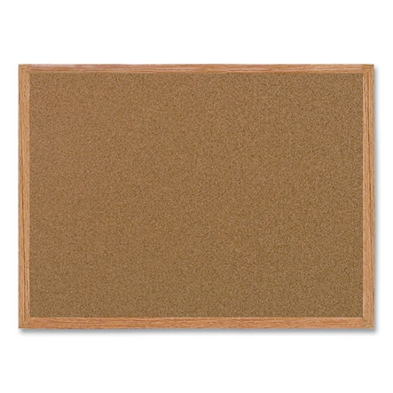 Picture of Value Cork Bulletin Board with Oak Frame, 24 x 36, Brown Surface, Oak Frame