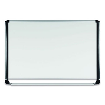 Picture of pure platinum magnetic dry erase board, 96 x 48, white surface, silver/black aluminum frame