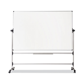 Picture of Earth Silver Easy Clean Mobile Revolver Dry Erase Boards, 48 x 70, White Surface, Silver Steel Frame