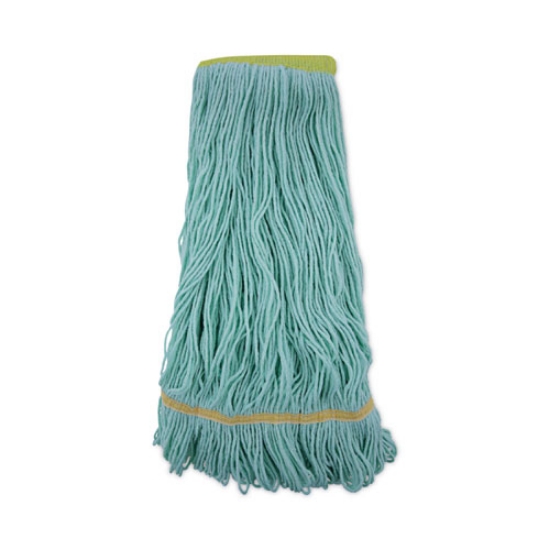 Picture of Ecomop Looped-End Mop Head, Recycled Fibers, Extra Large Size, Green