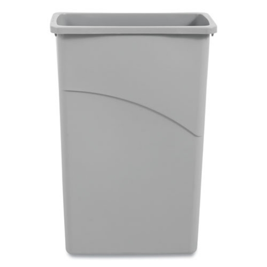 Picture of slim waste container, 23 gal, plastic, gray