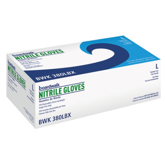 Picture of Disposable General-Purpose Nitrile Gloves, Large, Blue, 4 mil, 100/Box
