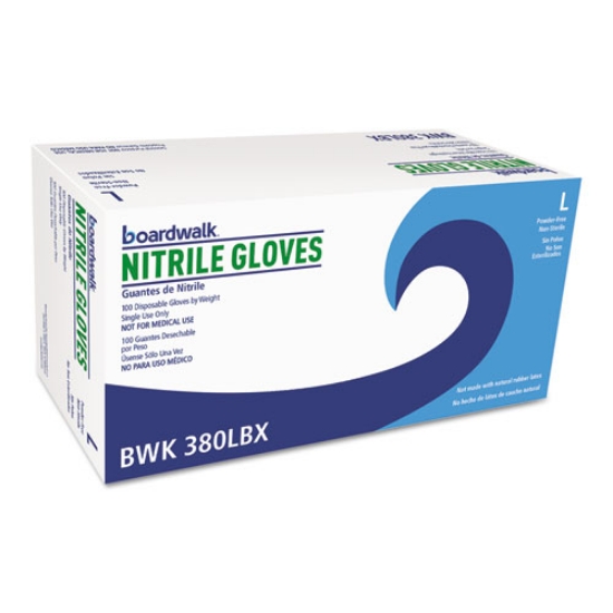 Picture of Disposable General-Purpose Nitrile Gloves, Large, Blue, 4 mil, 1,000/Carton