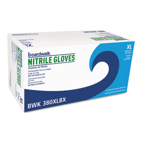 Picture of Disposable General-Purpose Nitrile Gloves, X-Large, Blue, 4 mil, 100/Box