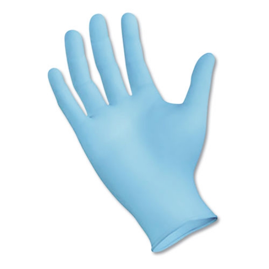 Picture of Disposable Examination Nitrile Gloves, Medium, Blue, 5 mil, 100/Box