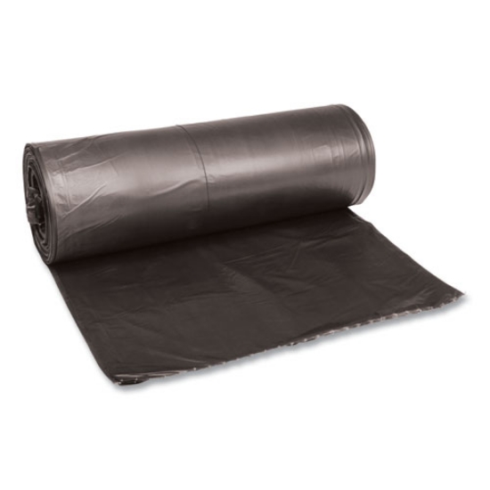 Picture of Low-Density Waste Can Liners, 60 gal, 0.65 mil, 38" x 58", Black, 25 Bags/Roll, 4 Rolls/Carton