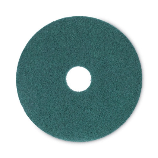 Picture of Heavy-Duty Scrubbing Floor Pads, 16" Diameter, Green, 5/carton