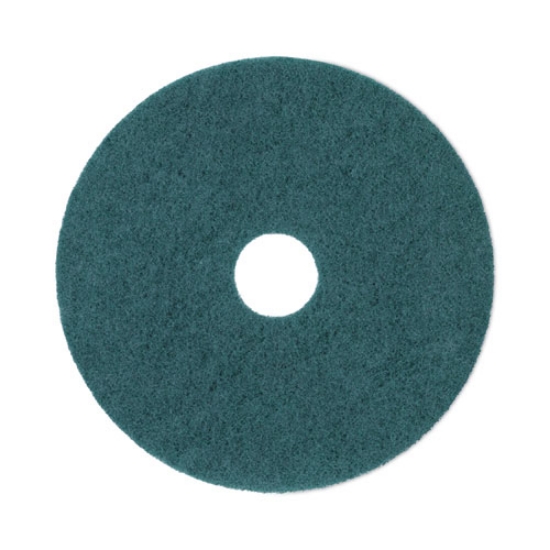 Picture of Heavy-Duty Scrubbing Floor Pads, 17" Diameter, Green, 5/carton