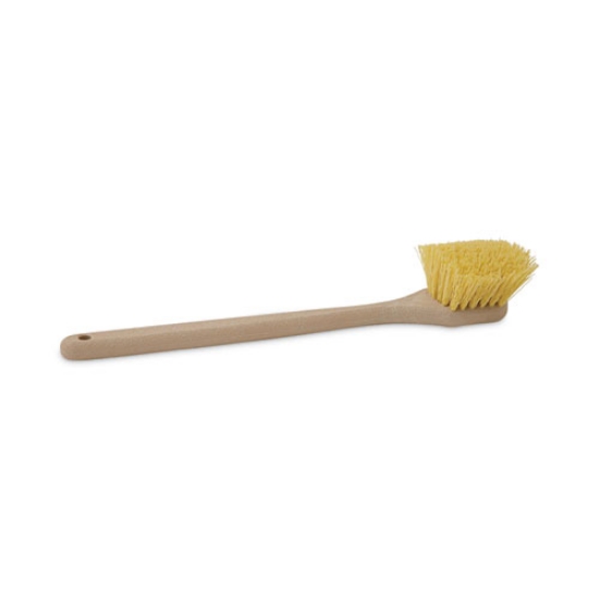 Picture of Utility Brush, Cream Polypropylene Bristles, 5.5 Brush, 14.5" Tan Plastic Handle