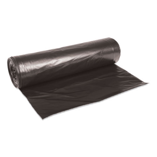 Picture of Low-Density Waste Can Liners, 56 gal, 0.6 mil, 43" x 47", Black, 25 Bags/Roll, 4 Rolls/Carton