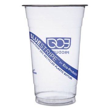 Picture of Bluestripe 25% Recycled Content Cold Cups, 20 Oz, Clear/blue, 1,000/carton