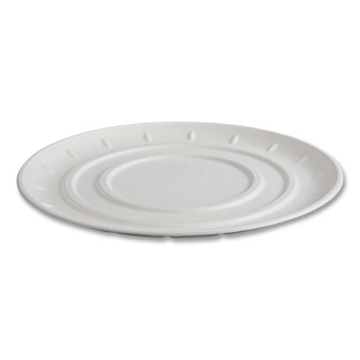 Picture of Vanguard Molded Fiber Pizza Tray, 14" dia, White, Sugarcane, 50/Carton