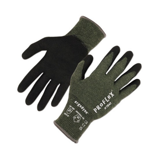 Picture of ProFlex 7042 ANSI A4 Nitrile-Coated CR Gloves, Green, 2X-Large, 12 Pairs/Pack, Ships in 1-3 Business Days
