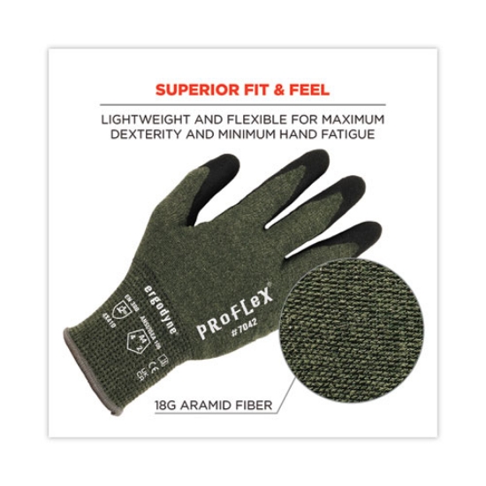 Picture of ProFlex 7042 ANSI A4 Nitrile-Coated CR Gloves, Green, 2X-Large, Pair, Ships in 1-3 Business Days