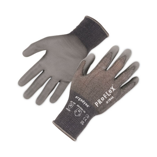 Picture of ProFlex 7044 ANSI A4 PU Coated CR Gloves, Gray, X-Large, Pair, Ships in 1-3 Business Days