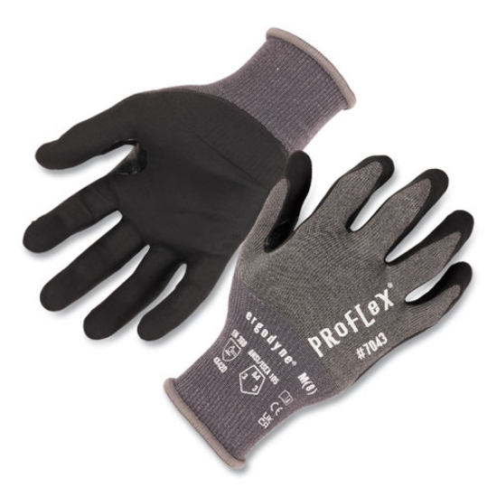 Picture of ProFlex 7043 ANSI A4 Nitrile Coated CR Gloves, Gray, X-Large, 1 Pair, Ships in 1-3 Business Days