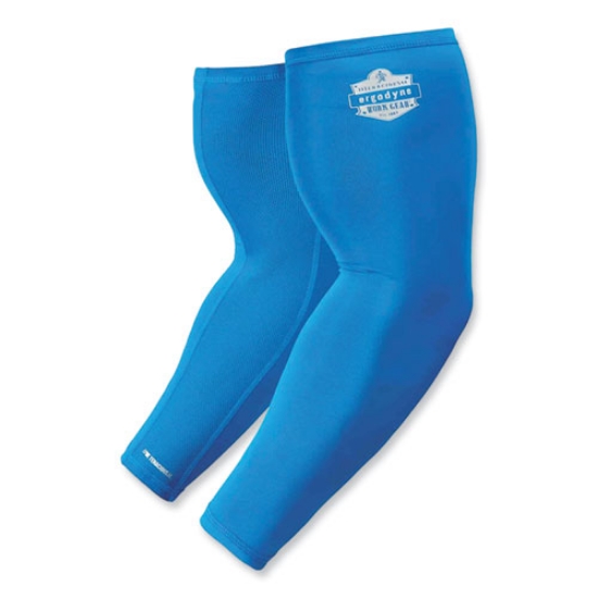 Picture of Chill-Its 6690 Performance Knit Cooling Arm Sleeve, Polyester/Spandex, Large, Blue, 2 Sleeves, Ships in 1-3 Business Days