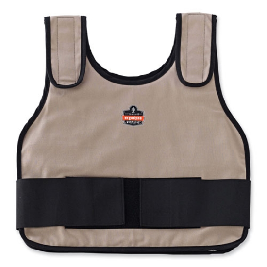 Picture of Chill-Its 6225 Premium FR Phase Change Cooling Vest, Modacrylic Cotton, Large/X-Large, Khaki, Ships in 1-3 Business Days