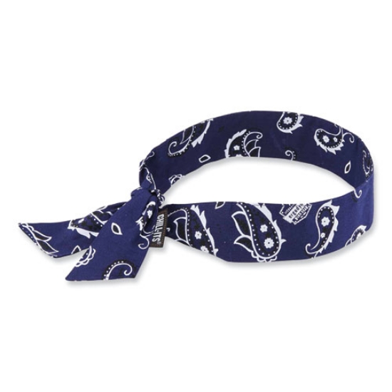 Picture of Chill-Its 6700 Cooling Bandana Polymer Tie Headband, One Size Fits Most, Navy Western, Ships in 1-3 Business Days