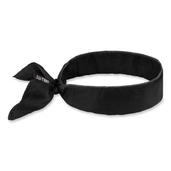 Picture of Chill-Its 6702 Cooling Embedded Polymers Tie Bandana, One Size Fits Most, Black, Ships in 1-3 Business Days