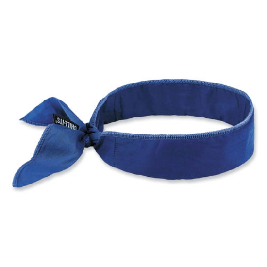 Picture of Chill-Its 6702 Cooling Embedded Polymers Tie Bandana, One Size Fits Most, Solid Blue, Ships in 1-3 Business Days
