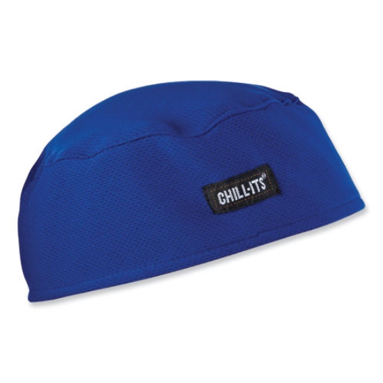 Picture of Chill-Its 6630 High-Performance Terry Cloth Skull Cap, Polyester, One Size Fits Most, Blue, Ships in 1-3 Business Days