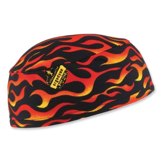 Picture of Chill-Its 6630 High-Performance Terry Cloth Skull Cap, Polyester, One Size Fits Most, Flames, Ships in 1-3 Business Days