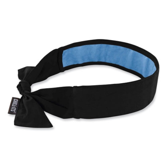 Picture of Chill-Its 6700CT Cooling Bandana PVA Tie Headband, One Size Fits Most, Black, Ships in 1-3 Business Days