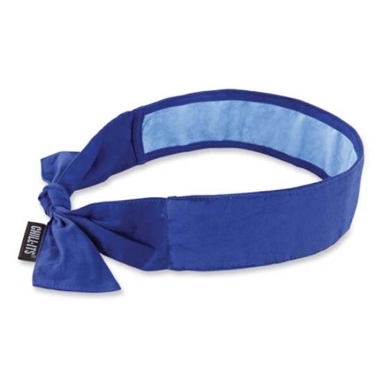 Picture of Chill-Its 6700CT Cooling Bandana PVA Tie Headband, One Size Fits Most, Solid Blue, Ships in 1-3 Business Days