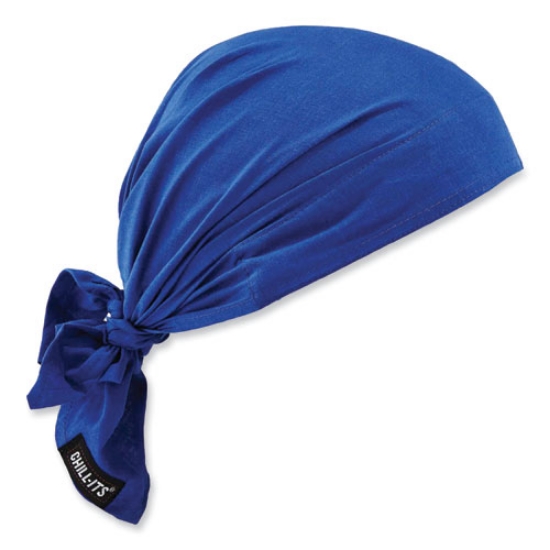 Picture of Chill-Its 6710CT Cooling PVA Tie Bandana Triangle Hat, One Size Fits Most, Solid Blue, Ships in 1-3 Business Days