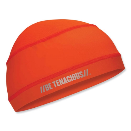 Picture of Chill-Its 6632 Performance Knit Cooling Skull Cap, Polyester/Spandex, One Size Fits Most, Orange, Ships in 1-3 Business Days