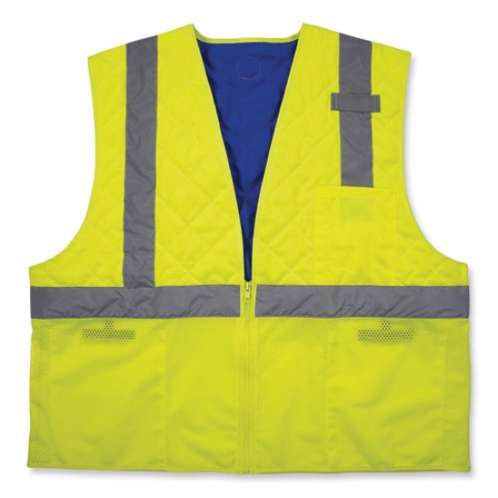 Picture of Chill-Its 6668 Class 2 Hi-Vis Safety Cooling Vest, Polymer, Small, Lime, Ships in 1-3 Business Days