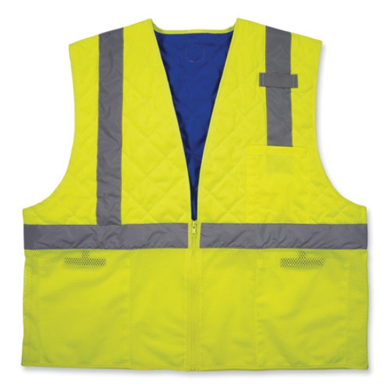 Picture of Chill-Its 6668 Class 2 Hi-Vis Safety Cooling Vest, Polymer, Medium, Lime, Ships in 1-3 Business Days