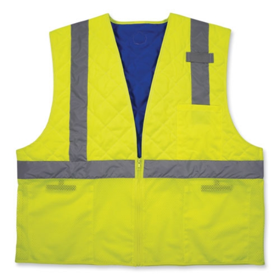 Picture of Chill-Its 6668 Class 2 Hi-Vis Safety Cooling Vest, Polymer, 2X-Large, Lime, Ships in 1-3 Business Days