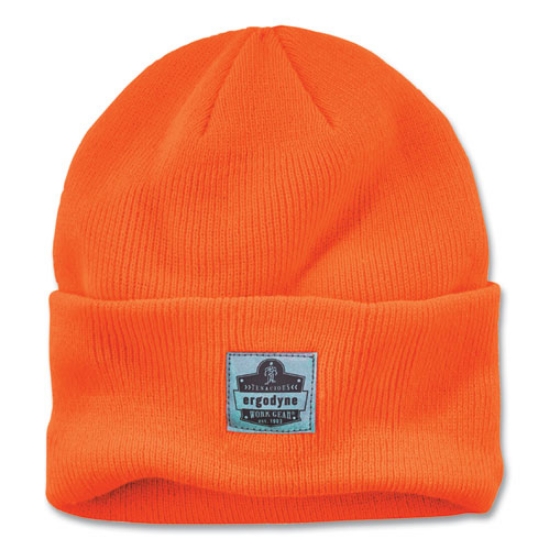 Picture of N-Ferno 6806 Cuffed Rib Knit Winter Hat, One Size Fits Most, Orange, Ships in 1-3 Business Days