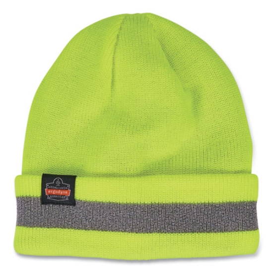 Picture of N-Ferno 6803 Reflective Rib Knit Winter Hat, One Size Fits Most, Lime, Ships in 1-3 Business Days