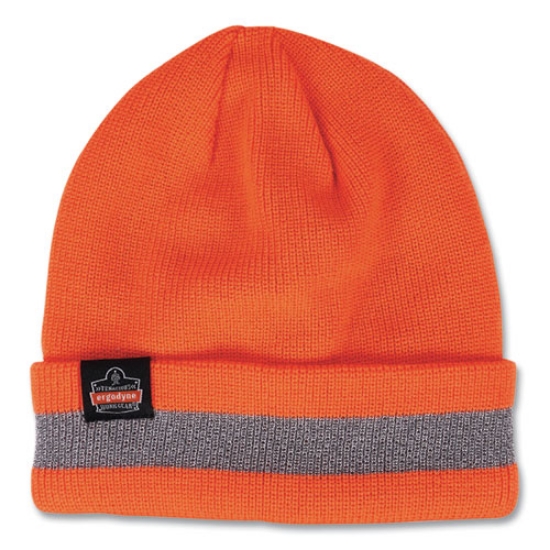 Picture of N-Ferno 6803 Reflective Rib Knit Winter Hat, One Size Fits Most, Orange, Ships in 1-3 Business Days