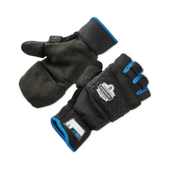 Picture of ProFlex 816 Thermal Flip-Top Gloves, Black, Medium, Pair, Ships in 1-3 Business Days