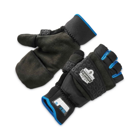 Picture of ProFlex 816 Thermal Flip-Top Gloves, Black, 2X-Large, Pair, Ships in 1-3 Business Days