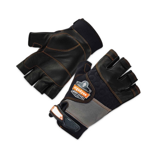 Picture of ProFlex 901 Half-Finger Leather Impact Gloves, Black, Large, Pair, Ships in 1-3 Business Days