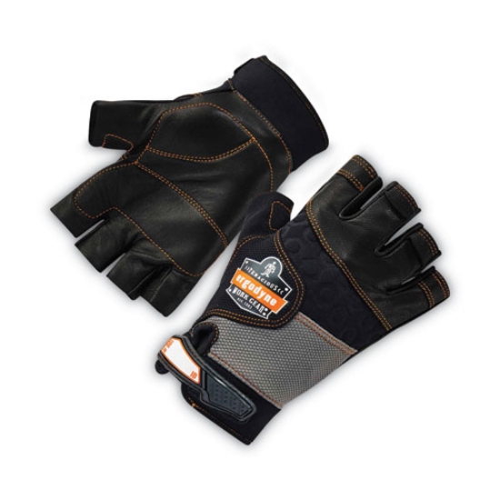 Picture of ProFlex 901 Half-Finger Leather Impact Gloves, Black, X-Large, Pair, Ships in 1-3 Business Days