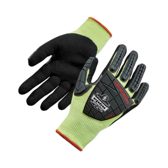 Picture of ProFlex 7141 ANSI A4 DIR Nitrile-Coated CR Gloves, Lime, Large, 72 Pairs/Pack, Ships in 1-3 Business Days