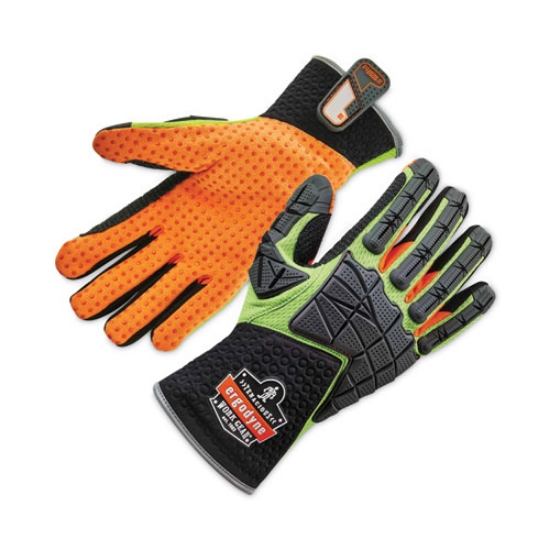 Picture of ProFlex 925F(x) Standard Dorsal Impact-Reducing Gloves, Black/Lime, Small, Pair, Ships in 1-3 Business Days