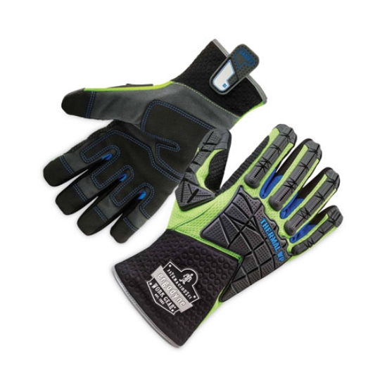Picture of ProFlex 925WP Performance Dorsal Impact-Reducing Thermal Waterprf Gloves, Black/Lime, Large, Pair, Ships in 1-3 Business Days