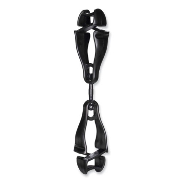 Picture of Squids 3420 Dual Clip Swivel Glove Clip Holder, 1 x 0.6 x 5.5, Acetal Copolymer, Black, 100/Pack, Ships in 1-3 Business Days