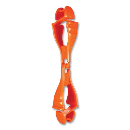 Picture of Squids 3400 Glove Clip Holder with Dual Clips, 1 x 1 x 6.5, Acetal Copolymer, Orange, 100/Carton, Ships in 1-3 Business Days