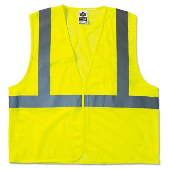 Picture of GloWear 8210HL Class 2 Economy Vest, Polyester Mesh, Hook Closure, Large to X-Large, Lime