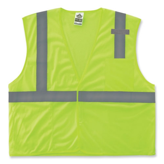 Picture of GloWear 8210HL Class 2 Economy Mesh Hook and Loop Vest, Polyester, 4X-Large/5X-Large, Lime, Ships in 1-3 Business Days