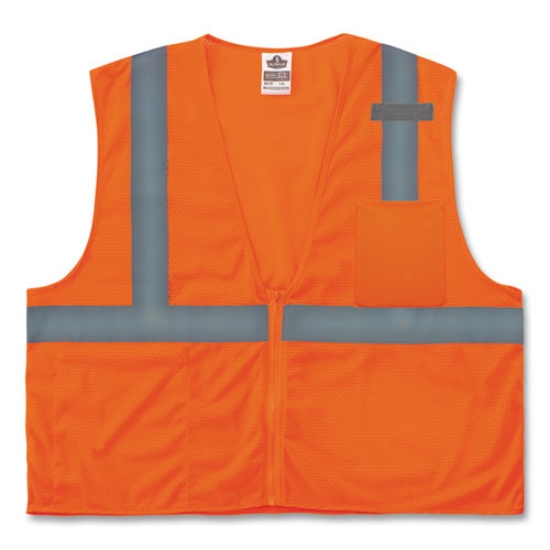 Picture of GloWear 8210Z Class 2 Economy Mesh Vest, Polyester, Orange, Small/Medium, Ships in 1-3 Business Days