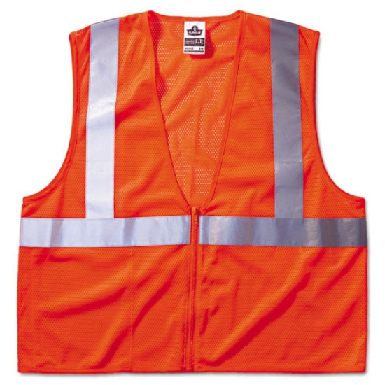 Picture of GloWear 8210Z Class 2 Economy Vest, Polyester Mesh, Zipper Closure, Large to X-Large, Orange